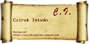 Czirok István névjegykártya